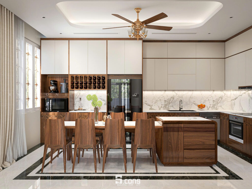 Thiết kế phòng bếp ấm cúng