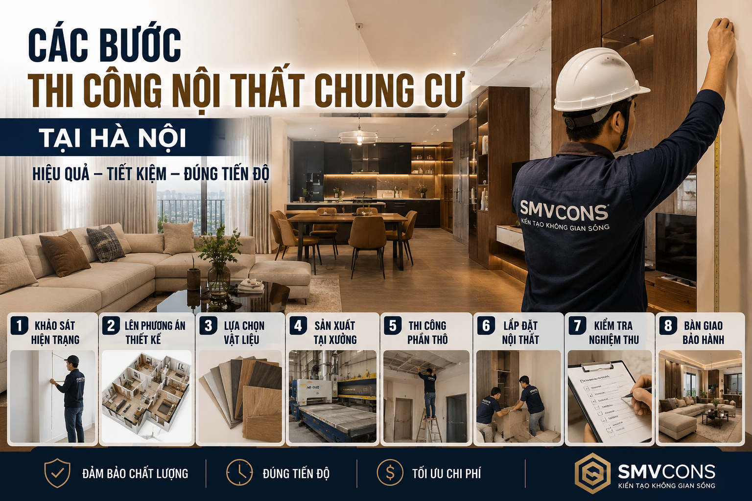 Các bước thi công nội thất chung cư tại Hà Nội