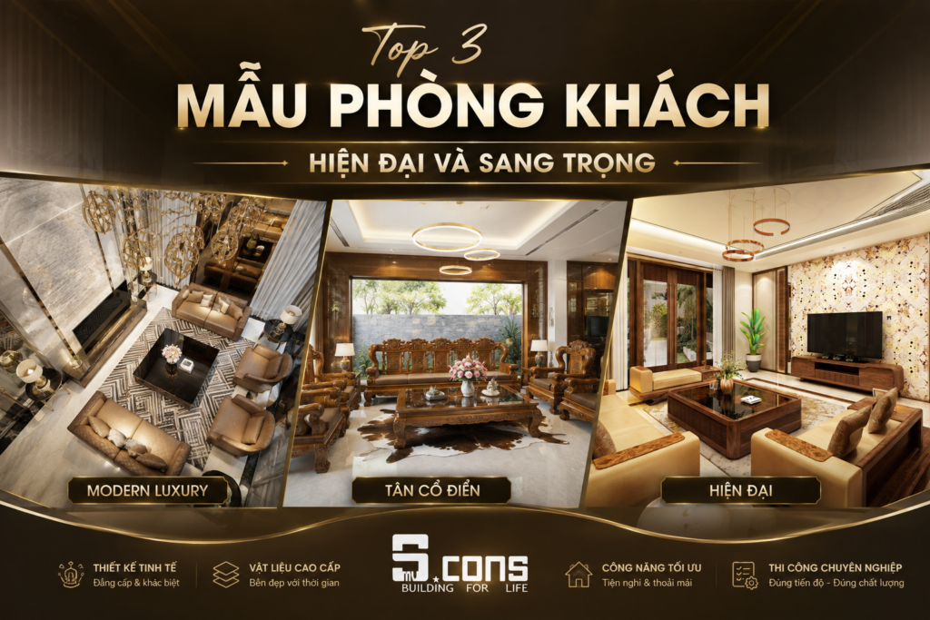 Top 3 Mẫu Phòng Khách Hiện Đại Và Sang Trọng Được Ưa Chuộng Nhất Hiện Nay
